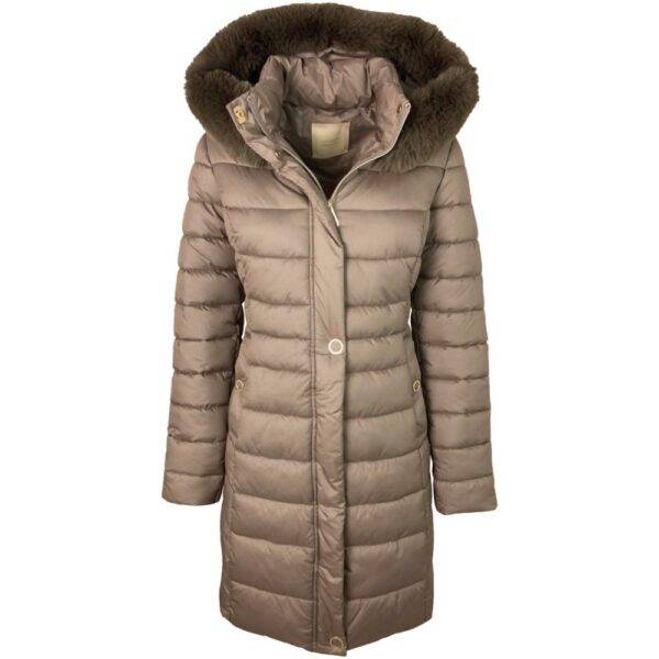 Giubbotti e Cappotti GIUBBOTTO LUNGO DONNA CAPPUCCIO ECOPELLICCIA ARMIDA VIRGINIA BLU
