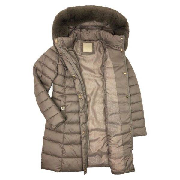Giubbotti e Cappotti GIUBBOTTO LUNGO DONNA CAPPUCCIO ECOPELLICCIA ARMIDA VIRGINIA BLU
