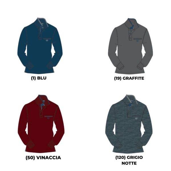 POLO SHIRTS MENS LONG SLEEVE POLO SHIRT WITH FRONT POCKET BE BOARD 03M9231C BIGGER SIZE