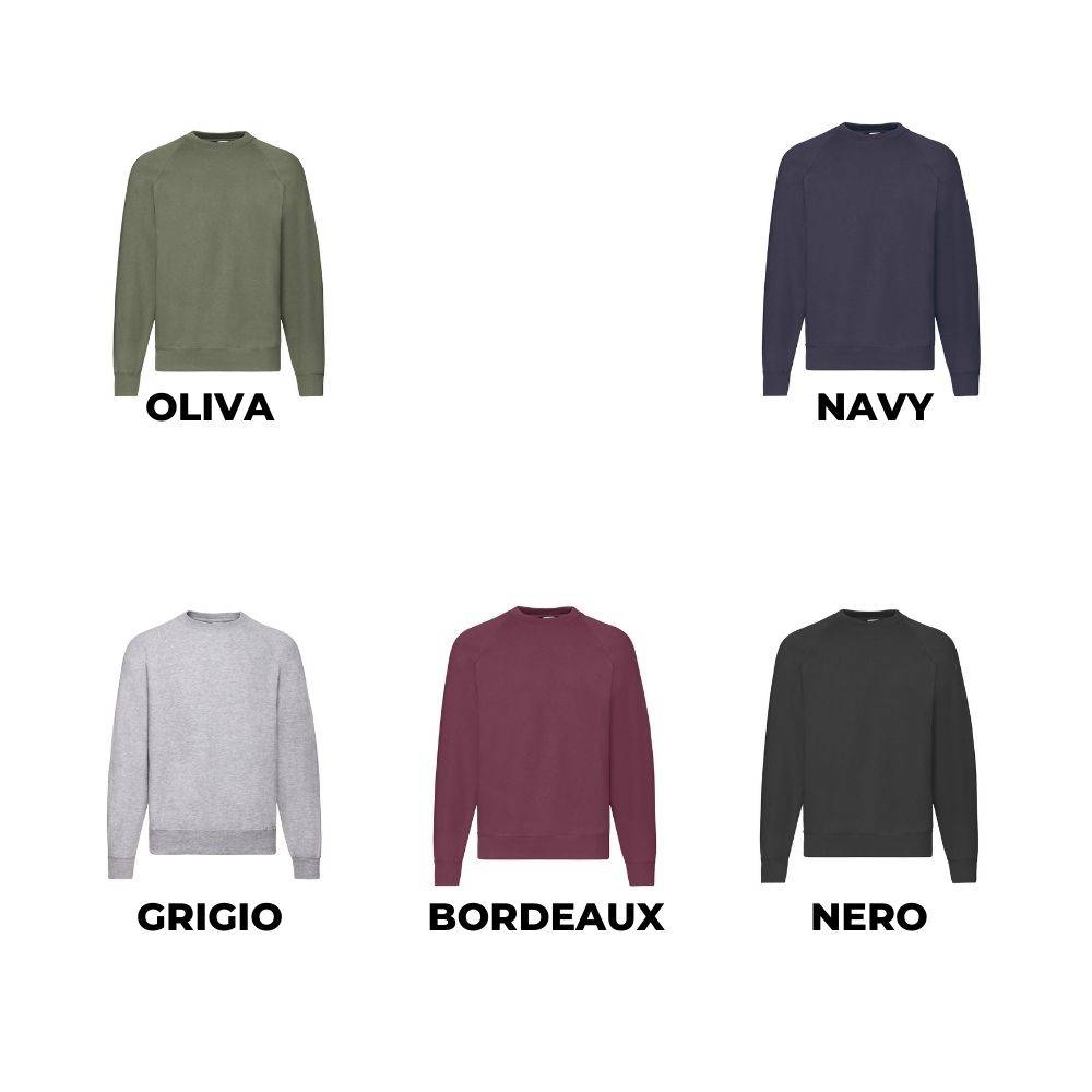Felpa Uomo Leggera Girocollo Fruit Of The Loom - 80% Cotone 20% Poliestere, Manica Lunga