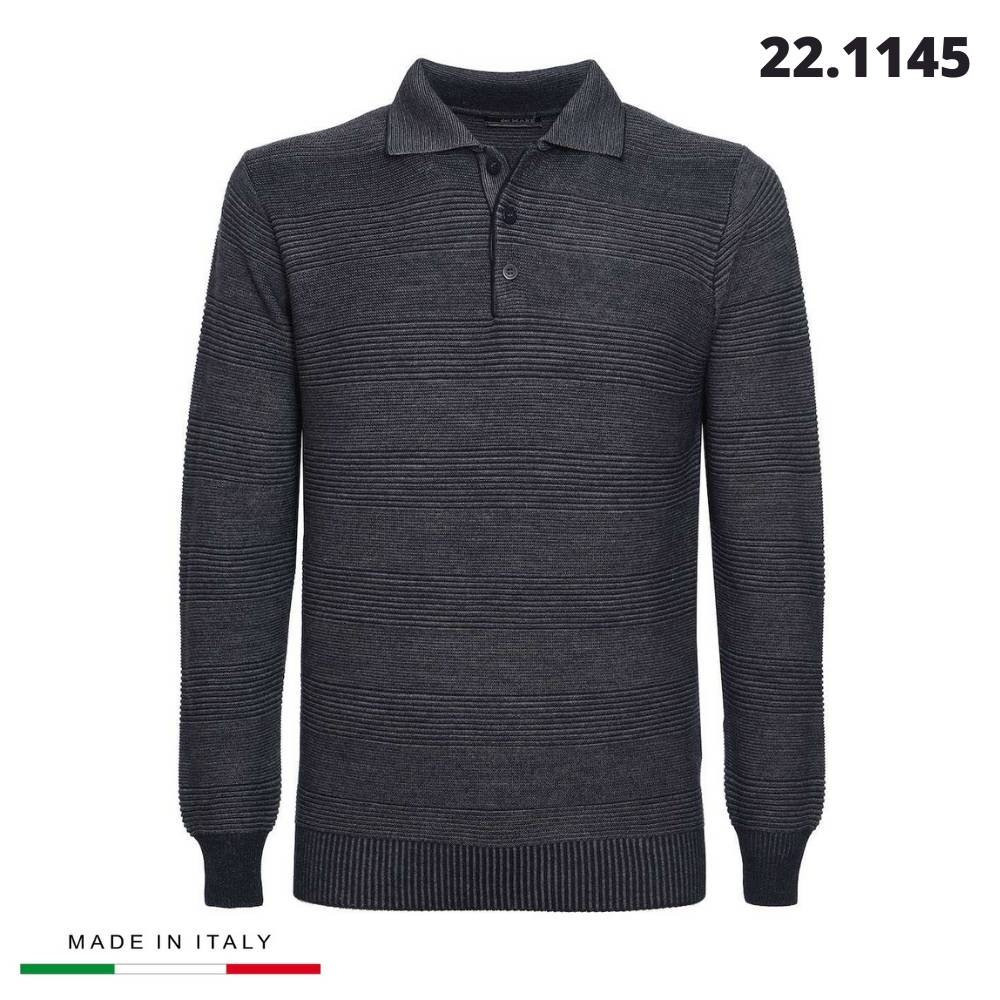 LONG SLEEVE POLO SHIRT “RE DEL MARE” MADE IN ITALY