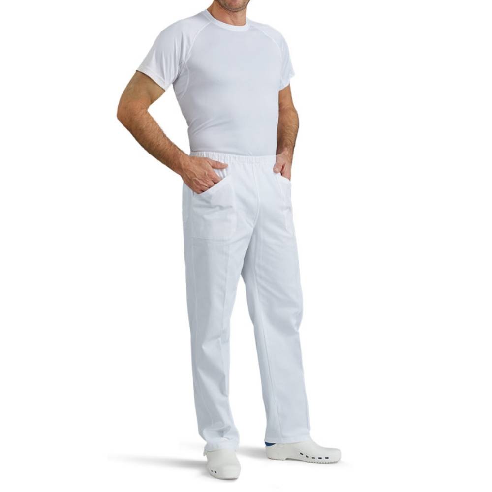 Abbigliamento da lavoro (Workwear) PANTALONE UNISEX CF INFERMIERE COTONE BIANCO PERSONALIZZABILE