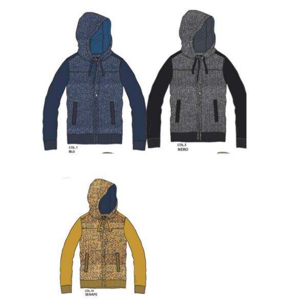 HOODIES AND SWEATSHIRTS HOOD SWEATSHIRT MIXED COTTON FULL ZIP COVERI MOVING FE2646