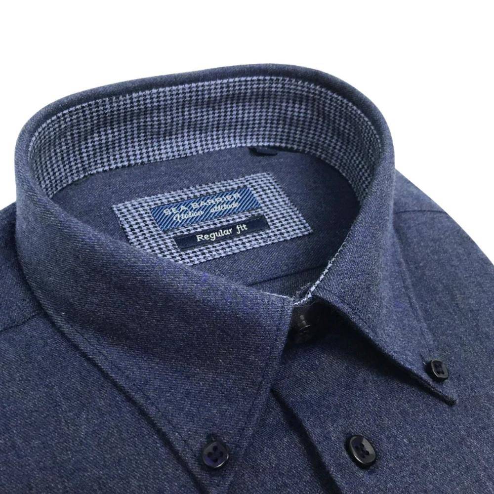 Camicia Uomo In Flanella Di Cotone A Quadri Buffalo - Maniche Lunghe, Modello Classico, Taglia S - Cromoncent