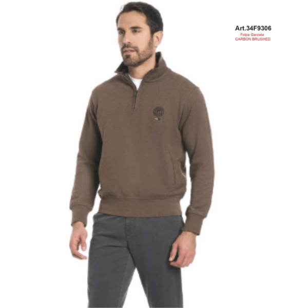 HOODIES AND SWEATSHIRTS FELPA GARZATA UOMO CHIUSA COLLO ALTO CON ZIP BE BOARD 34F9306