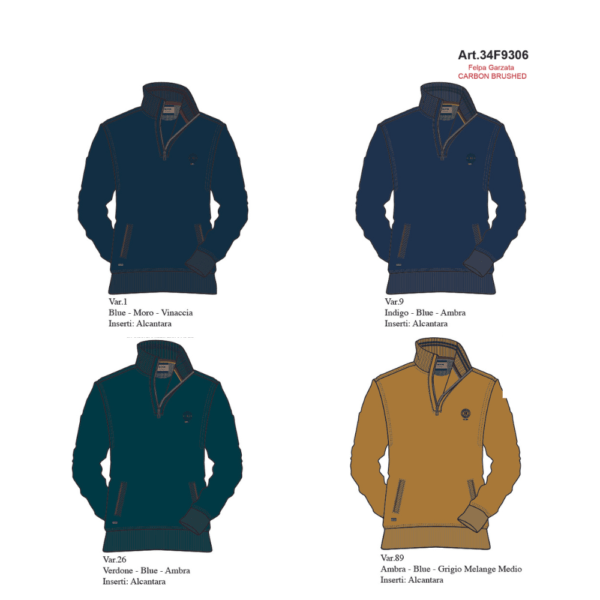 HOODIES AND SWEATSHIRTS FELPA GARZATA UOMO CHIUSA COLLO ALTO CON ZIP BE BOARD 34F9306