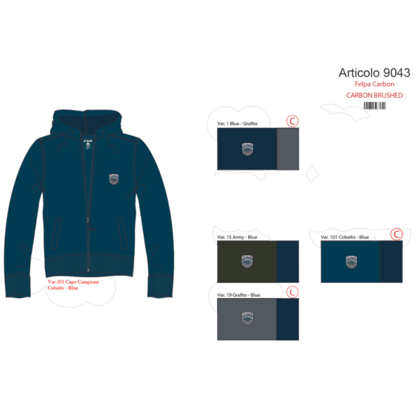 HOODIES AND SWEATSHIRTS FELPA CARBON BRUSHED FULL ZIP E CAPPUCCIO BE BOARD 9043